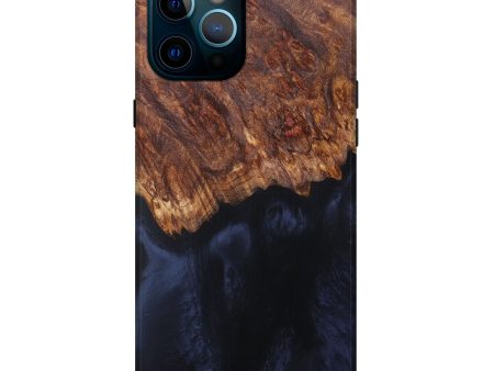 iPhone 12 Pro Max Wood+Resin Live Edge Phone Case - Jacquette (Pure Black, 608627) on Sale