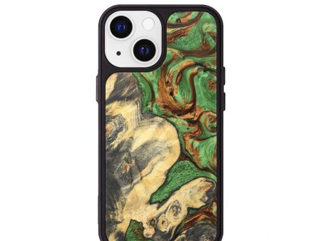 iPhone 13 mini Wood+Resin Phone Case - Ardeen (Dark Green, 609137) Online