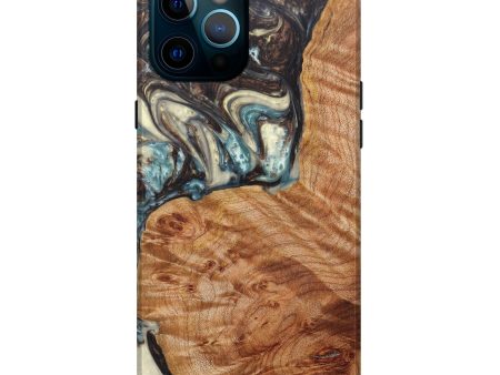 iPhone 12 Pro Max Wood+Resin Live Edge Phone Case - Carson (Metallic, 606820) Cheap