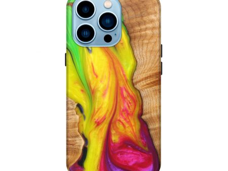 iPhone 14 Pro Wood+Resin Live Edge Phone Case - Abigael (Purple, 608607) For Sale