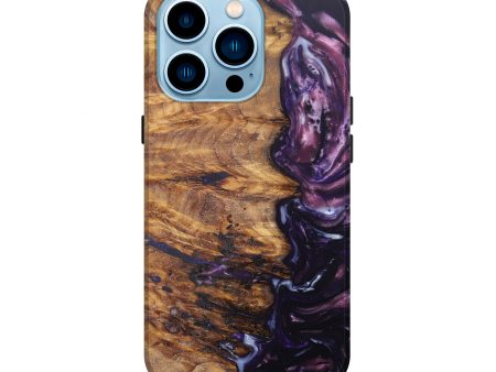 iPhone 14 Pro Wood+Resin Live Edge Phone Case - Beppie (Purple, 608597) Online Sale