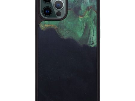 iPhone 12 Pro Max Wood+Resin Phone Case - Demetra (Pure Black, 608700) on Sale