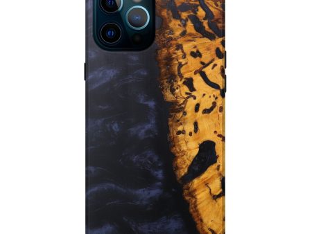 iPhone 12 Pro Max Wood+Resin Live Edge Phone Case - Ifti (Pure Black, 607149) Hot on Sale