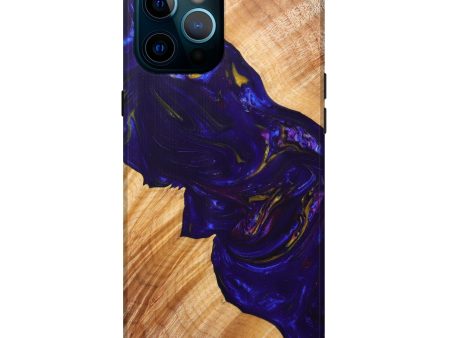 iPhone 12 Pro Max Wood+Resin Live Edge Phone Case - Charlean (Purple, 607150) on Sale