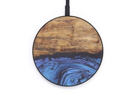 Circle Wood+Resin Wireless Charger - Chastity (Dark Blue, 607310) For Sale