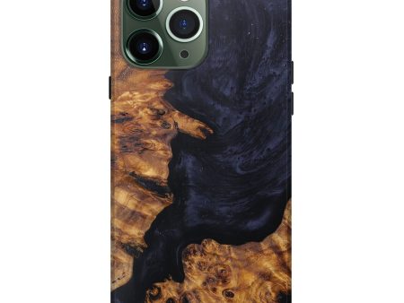 iPhone 13 Pro Max Wood+Resin Live Edge Phone Case - Anselma (Pure Black, 607143) Online