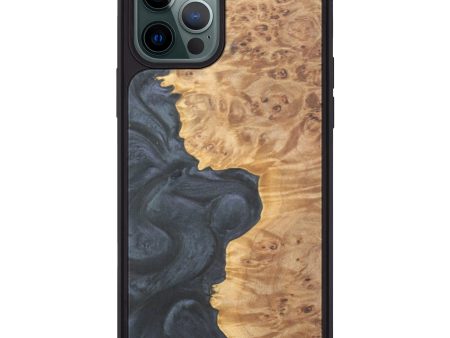 iPhone 12 Pro Max Wood+Resin Phone Case - Gwennyth (Pure Black, 609135) Online Sale