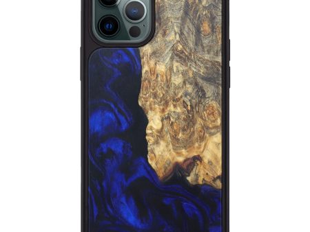 iPhone 12 Pro Max Wood+Resin Phone Case - Fredericka (Dark Blue, 608086) For Discount