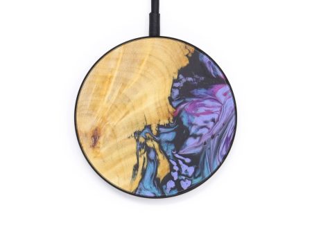 Circle Wood+Resin Wireless Charger - Felix (Purple, 607296) For Sale