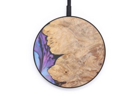 Circle Wood+Resin Wireless Charger - Adriane (Purple, 607298) Sale