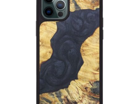 iPhone 12 Pro Max Wood+Resin Phone Case - Latrena (Pure Black, 608666) Supply