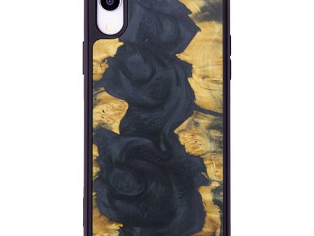 iPhone Xr Wood+Resin Phone Case - Antonia (Pure Black, 608699) Online Sale