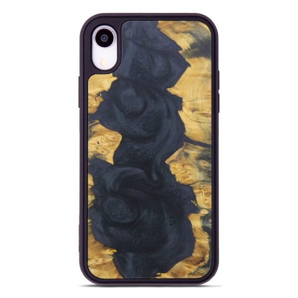 iPhone Xr Wood+Resin Phone Case - Antonia (Pure Black, 608699) Online Sale