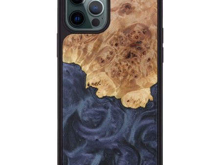 iPhone 12 Pro Max Wood+Resin Phone Case - Kallie (Pure Black, 609516) Online Hot Sale