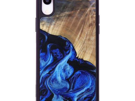 iPhone Xr Wood+Resin Phone Case - Leon (Dark Blue, 609565) For Cheap