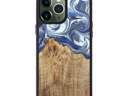 iPhone 13 Pro Max Wood+Resin Phone Case - Hendrika (Glacier, 608104) For Cheap