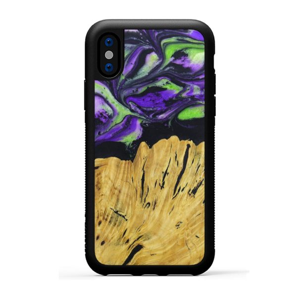 iPhone Xs Wood+Resin Phone Case - Zeljko (Purple, 603778) Discount