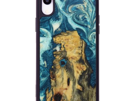 iPhone Xr Wood+Resin Phone Case - Lynde (Teal & Gold, 604879) Hot on Sale