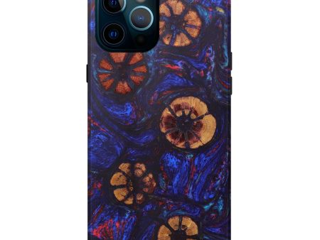 iPhone 12 Pro Max Wood+Resin Live Edge Phone Case - Hrinfo (Dark Blue, 606789) Cheap