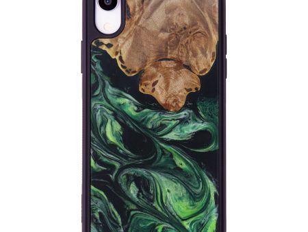 iPhone Xr Wood+Resin Phone Case - Reind (Dark Green, 603848) For Sale