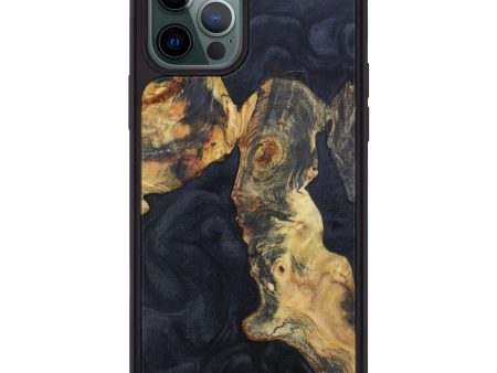 iPhone 12 Pro Max Wood+Resin Phone Case - Nitin (Pure Black, 604002) For Cheap