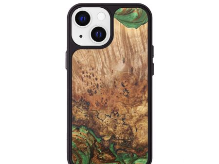 iPhone 13 mini Wood+Resin Phone Case - Aartjan (Dark Green, 609125) Online