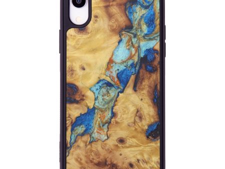 iPhone Xr Wood+Resin Phone Case - Berger (Teal & Gold, 603497) Sale