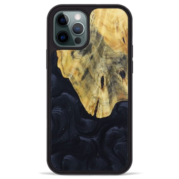 iPhone 12 Pro Max Wood+Resin Phone Case - Fwp (Pure Black, 603795) Online Hot Sale