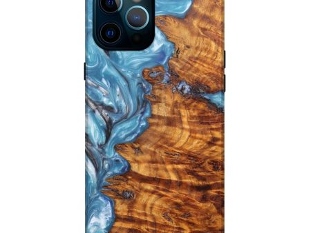 iPhone 12 Pro Max Wood+Resin Live Edge Phone Case - Cosette (Light Blue, 605188) Sale