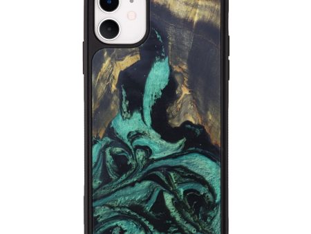 iPhone 11 Wood+Resin Phone Case - Ankie (Dark Green, 603362) Online now