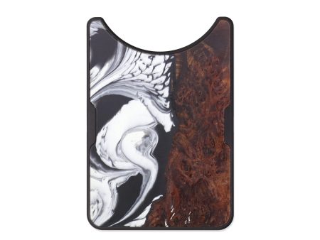 Alloy Wood+Resin Wallet - Elyssa (Black & White, 604099) Cheap