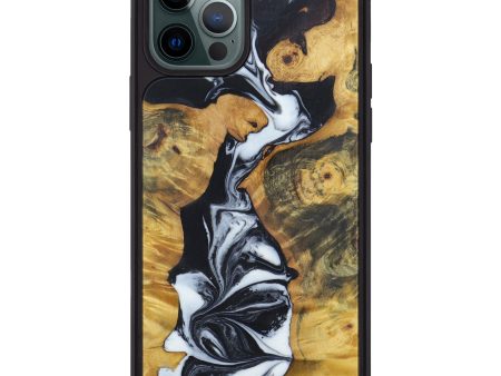 iPhone 12 Pro Max Wood+Resin Phone Case - Melvin (Black & White, 606135) Online Hot Sale