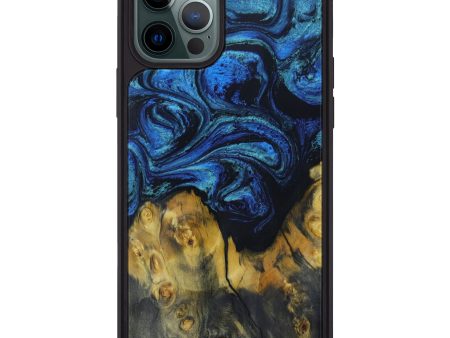 iPhone 12 Pro Max Wood+Resin Phone Case - Gwenette (Dark Blue, 604948) Sale