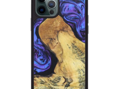 iPhone 12 Pro Max Wood+Resin Phone Case - Yavuz (Purple, 609078) Online now