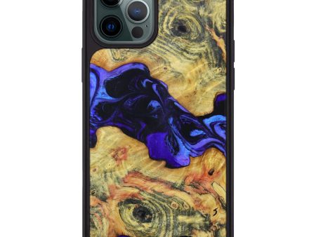 iPhone 12 Pro Max Wood+Resin Phone Case - Lorna (Purple, 609525) Fashion