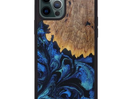 iPhone 12 Pro Max Wood+Resin Phone Case - Svr (Dark Blue, 604966) Discount