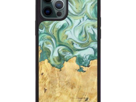 iPhone 12 Pro Max Wood+Resin Phone Case - Magdi (Wintergreen, 605779) Fashion