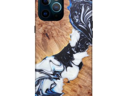 iPhone 12 Pro Max Wood+Resin Live Edge Phone Case - Allissa (Black & White, 606493) Online now