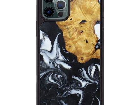 iPhone 12 Pro Max Wood+Resin Phone Case - Ghassan (Black & White, 606131) Sale