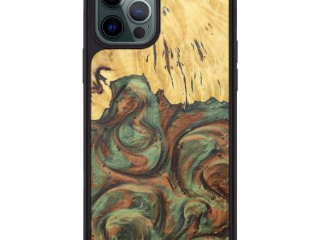 iPhone 12 Pro Max Wood+Resin Phone Case - Dwain (Dark Green, 607985) For Cheap