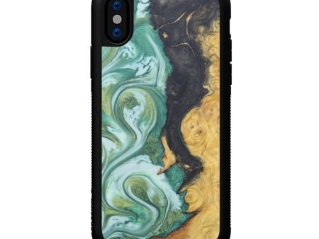 iPhone Xs Wood+Resin Phone Case - Rivalee (Wintergreen, 605781) Discount