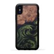 iPhone Xs Wood+Resin Phone Case - Rudolf (Dark Green, 607910) Sale