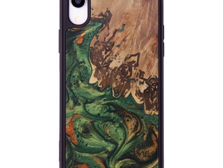 iPhone Xr Wood+Resin Phone Case - Shiva (Dark Green, 603836) Fashion