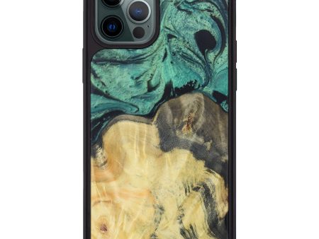 iPhone 12 Pro Max Wood+Resin Phone Case - Jill (Dark Green, 603861) Discount