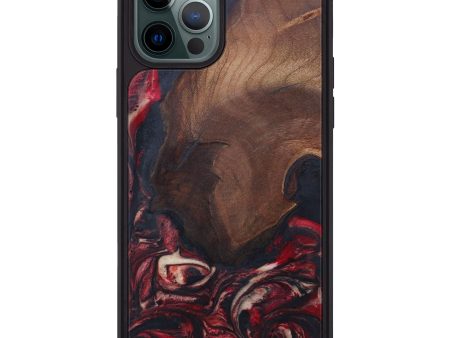 iPhone 12 Pro Max Wood+Resin Phone Case - Felecia (Dark Red, 603870) Supply