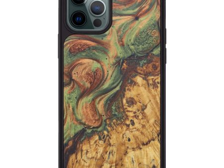 iPhone 12 Pro Max Wood+Resin Phone Case - Heddie (Dark Green, 608882) Online