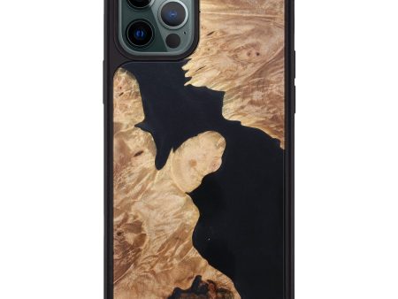 iPhone 12 Pro Max Wood+Resin Phone Case - Kierra (Pure Black, 609532) Online Hot Sale