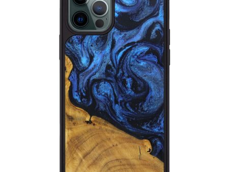 iPhone 12 Pro Max Wood+Resin Phone Case - Bihari (Dark Blue, 604959) Online