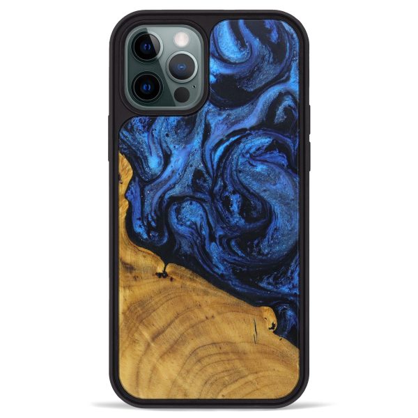 iPhone 12 Pro Max Wood+Resin Phone Case - Bihari (Dark Blue, 604959) Online