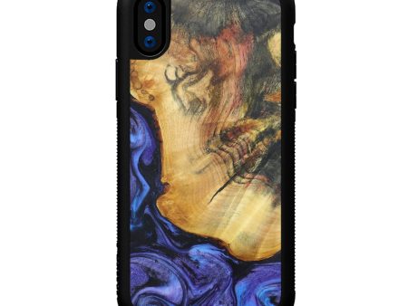 iPhone Xs Wood+Resin Phone Case - Snehal (Purple, 607502) Discount